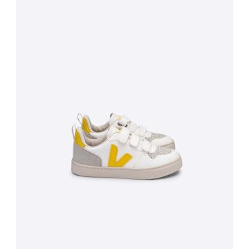 Kids' Veja V-10 CWL Shoes White/Gold | ZA 787YXF